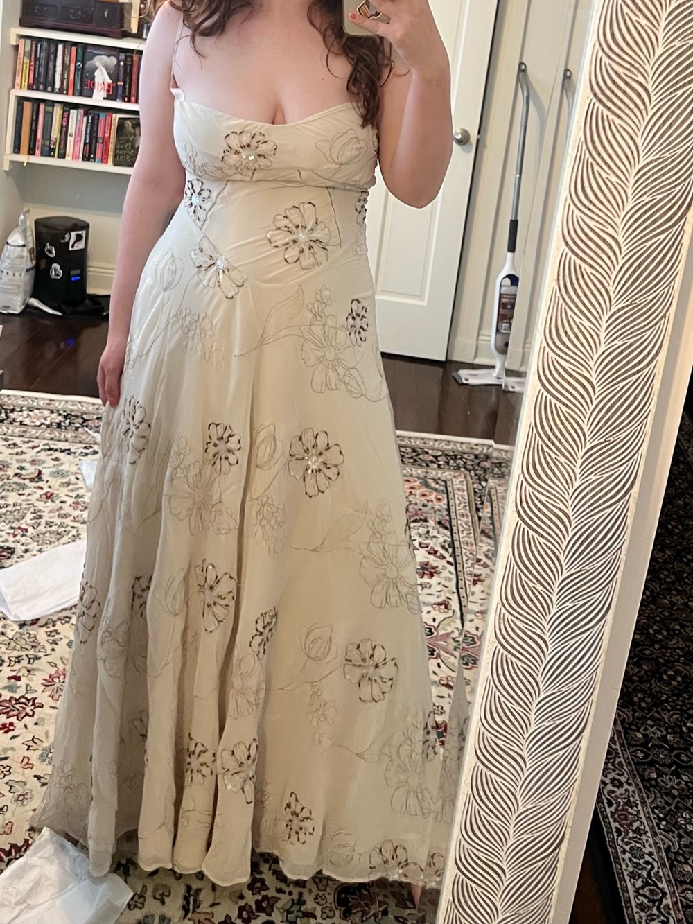 House of CB Cream Floral Appliqué Slip Maxi Dress - Picture 4 of 4